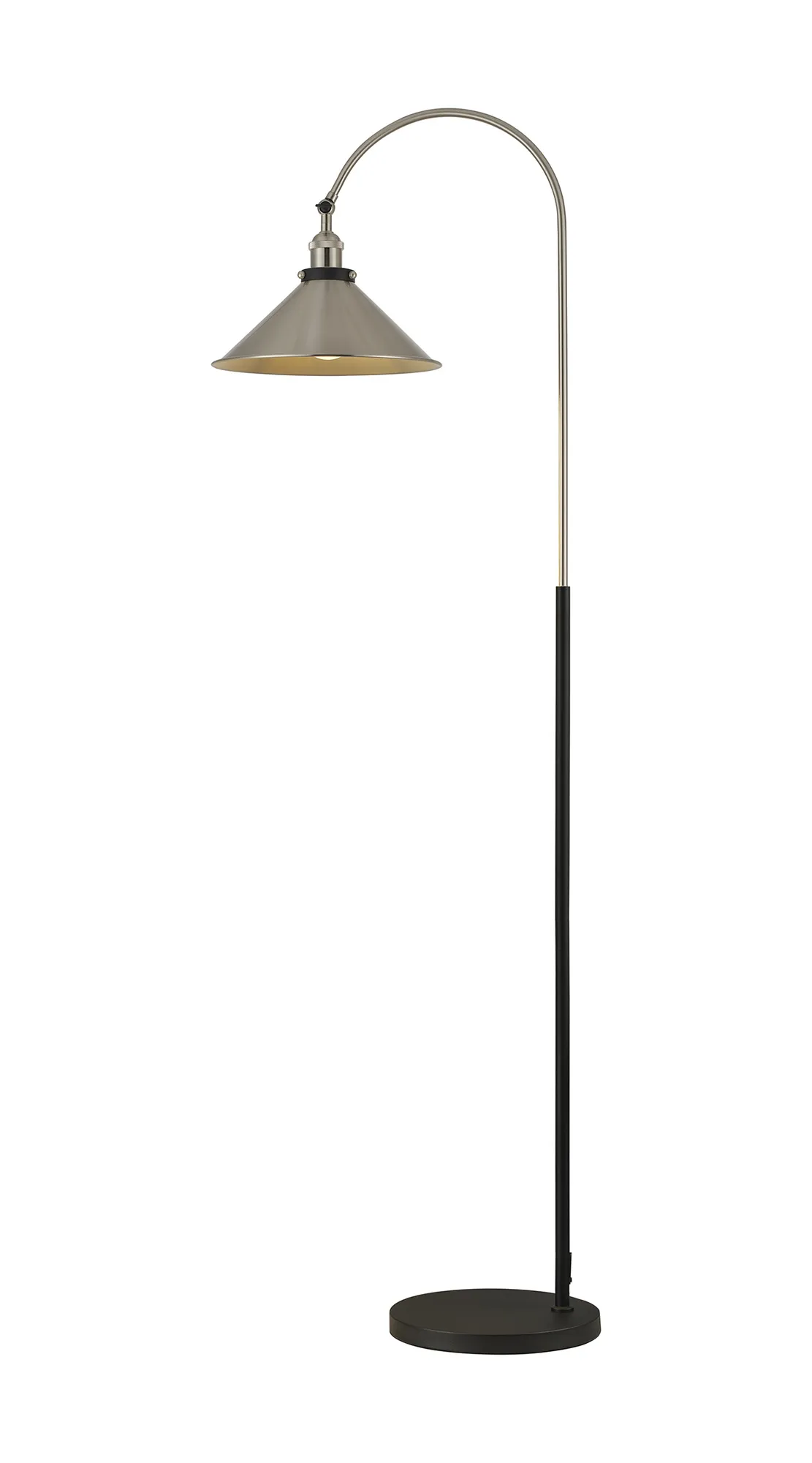 Damien-Satin Nickel Floor Lamps Deco Shaded Floor Lamps